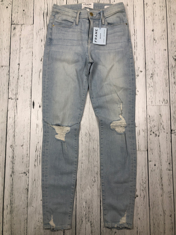 Frame high skinny distressed blue jeans - Hers XS/26