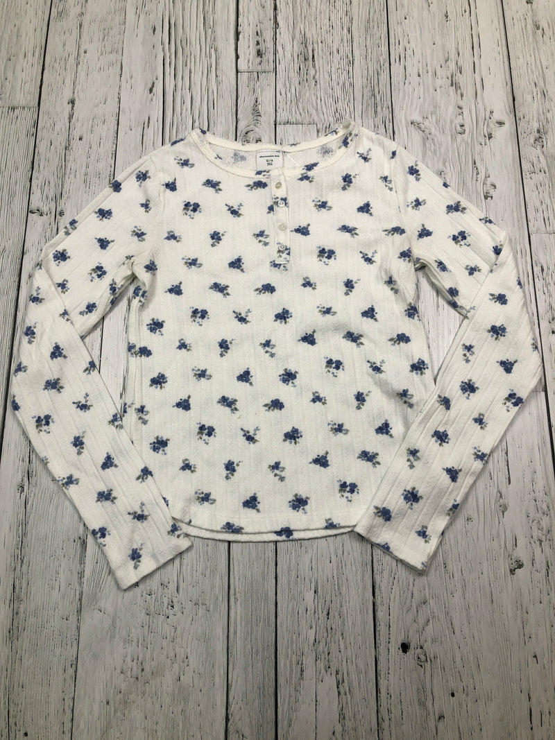 Abercrombie kids white blue floral shirt - Girls 13/14