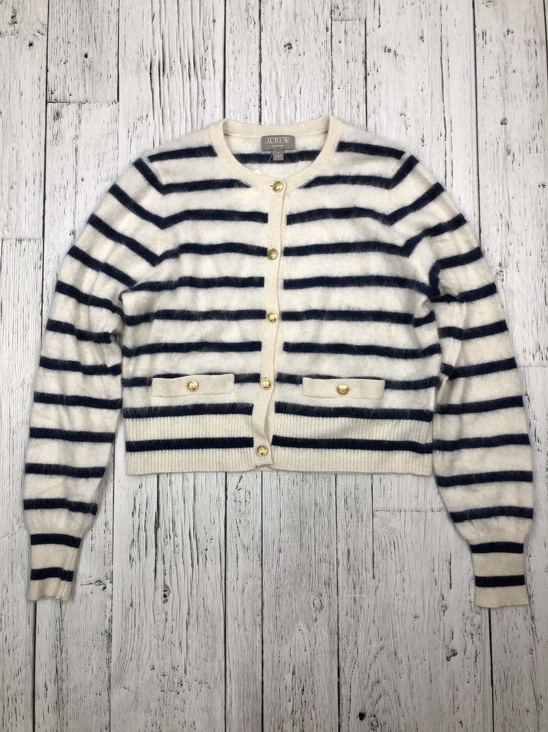 J.crew blue white cashmere striped sweater - Hers M