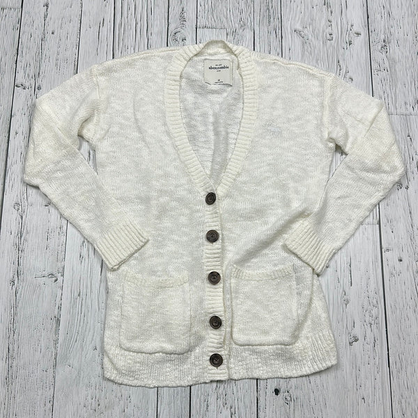 Abercrombie White Knit Cardigan - Hers M