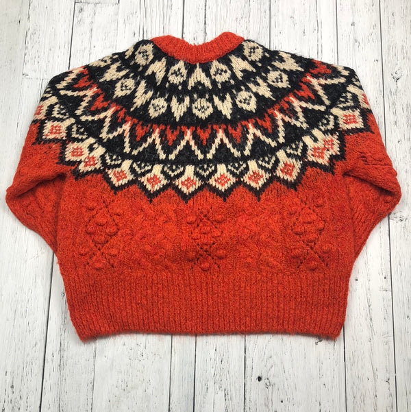 Zara red black white patterned knitted sweater - Hers L