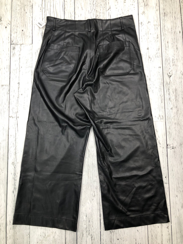 Maeve black leather wide leg pants - Hers M/30