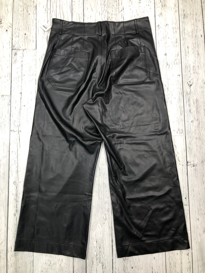 Maeve black leather wide leg pants - Hers M/30