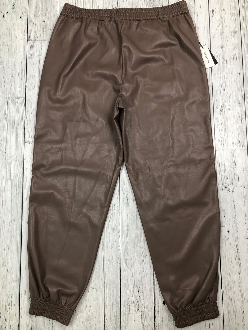 Babaton Aritzia brown vegan leather pants - Hers L