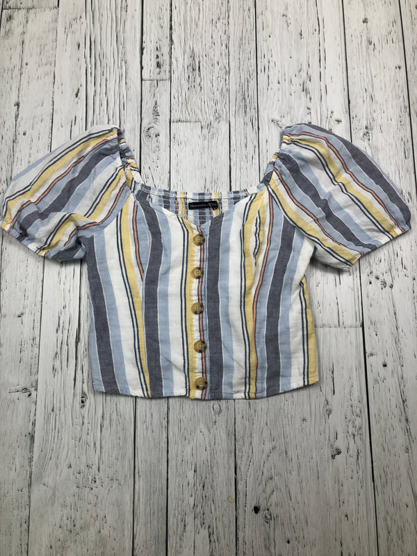 Abercrombie&Fitch white blue yellow striped shirt - Hers XS