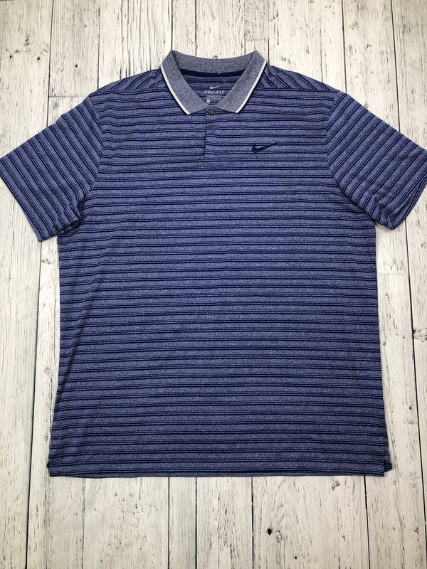 Nike blue striped golf shirt - His XL