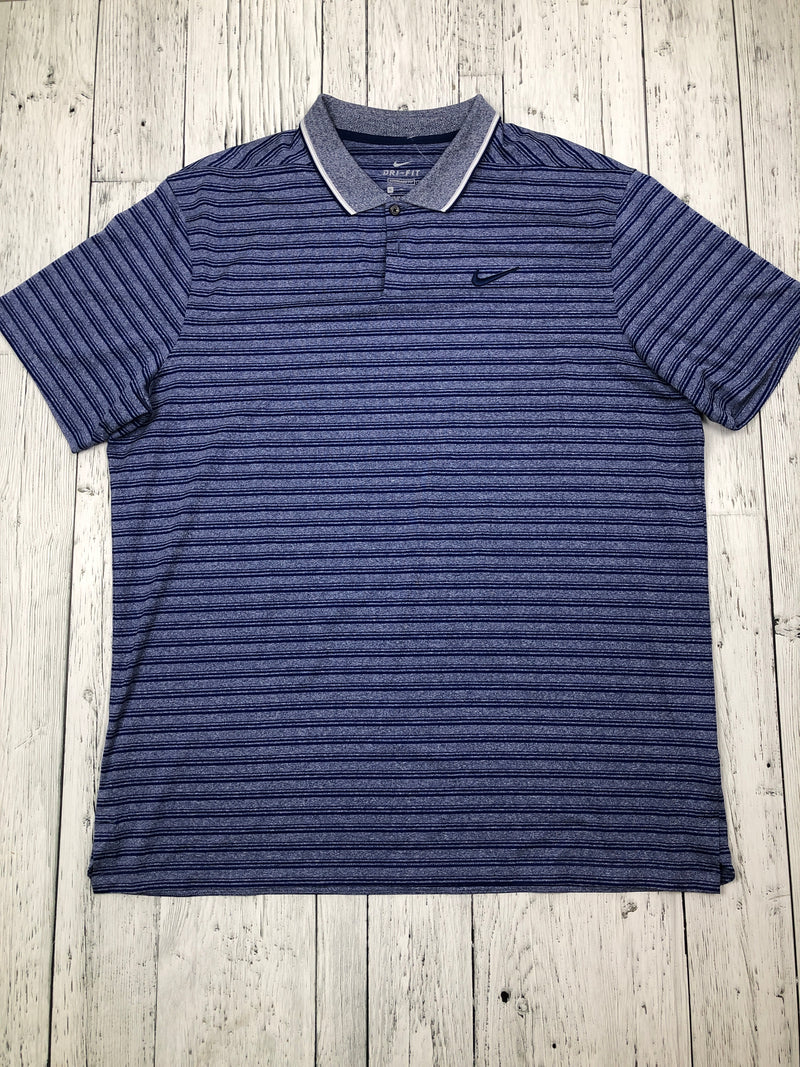 Nike blue striped golf shirt - His XL