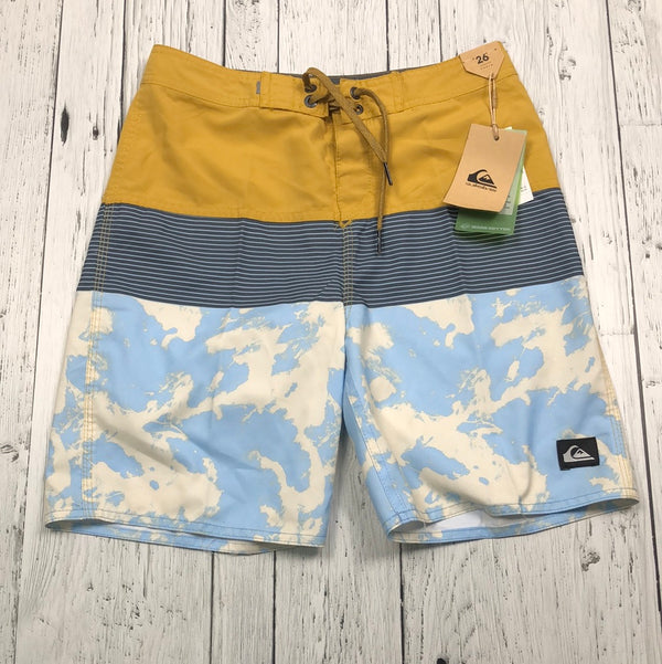 Quiksilver yellow blue patterned swim shorts - Boys 26/12