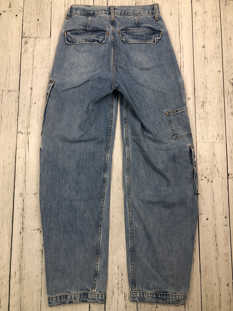 Denim Forum blue 90s millie high rise cargo jeans - Hers XS/23