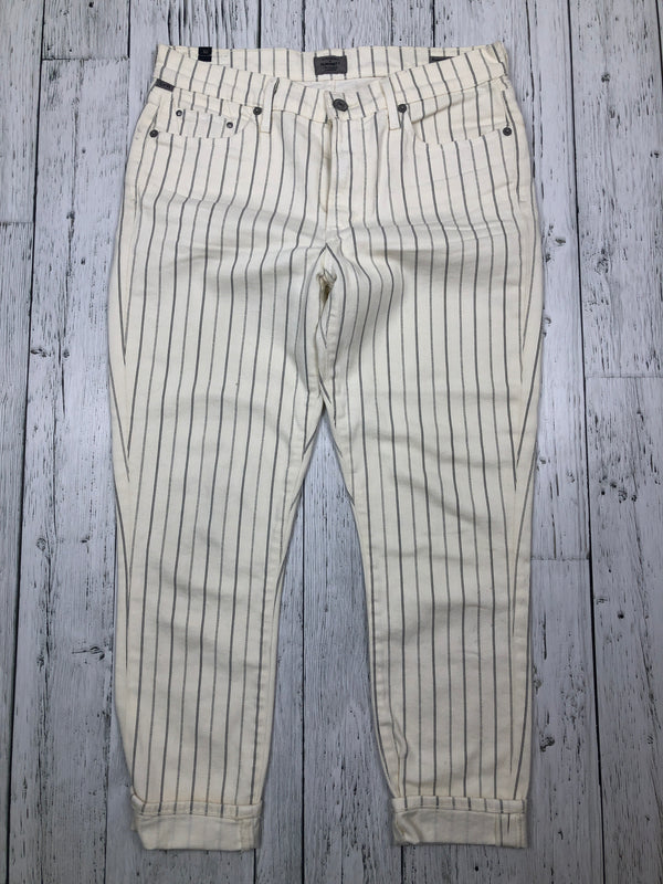 Citizens of Humanity rocket crop high rise skinny white black striped jeans - Hers M/30