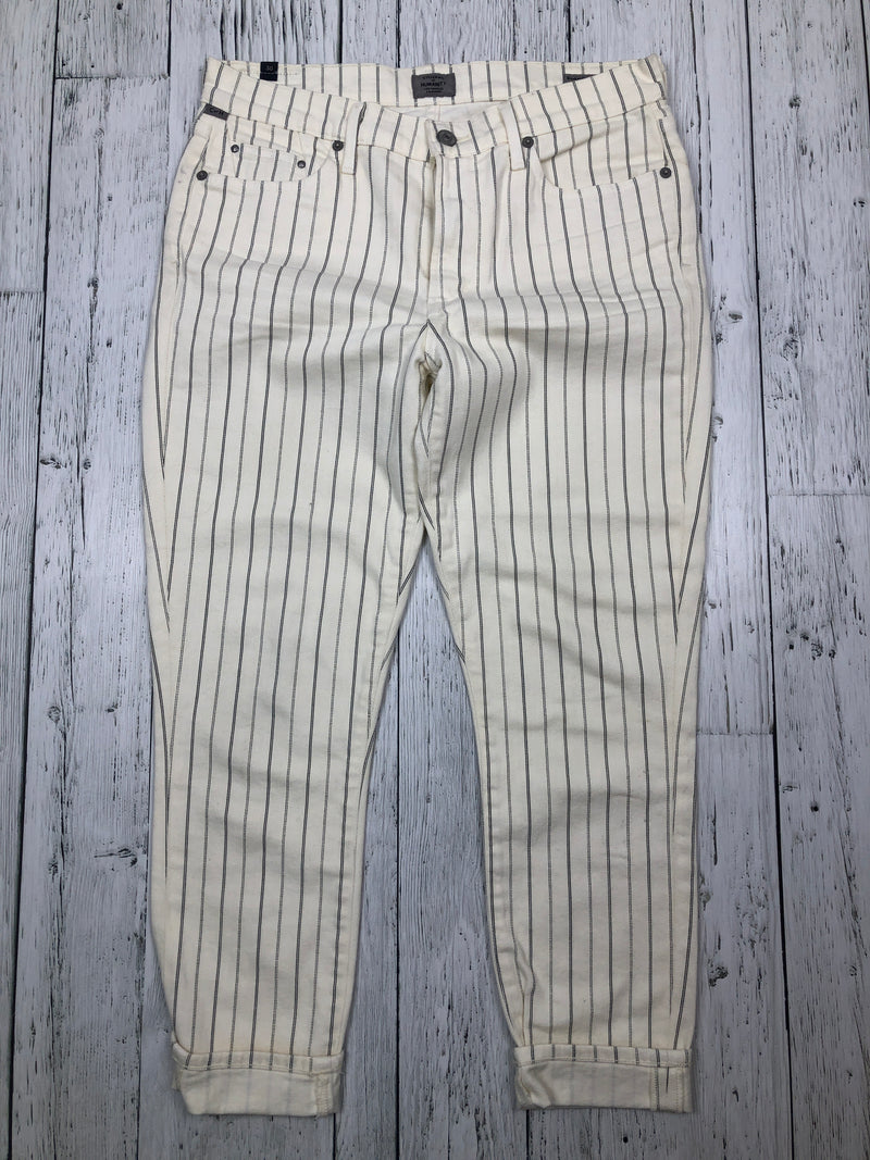 Citizens of Humanity rocket crop high rise skinny white black striped jeans - Hers M/30