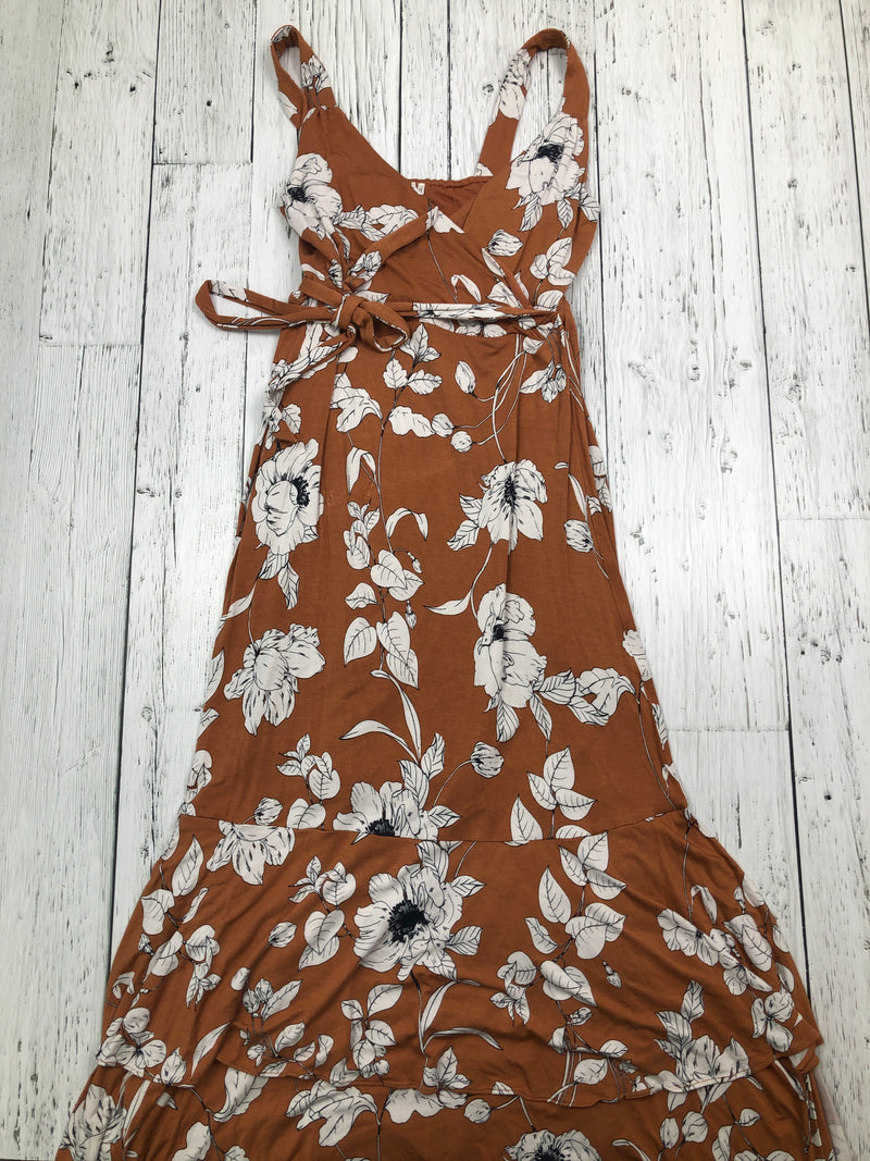 Anthropologie brown white floral dress - Hers XS