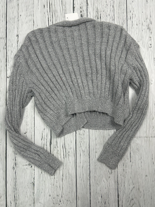 Garage grey knit crop cardigan - Hers XS