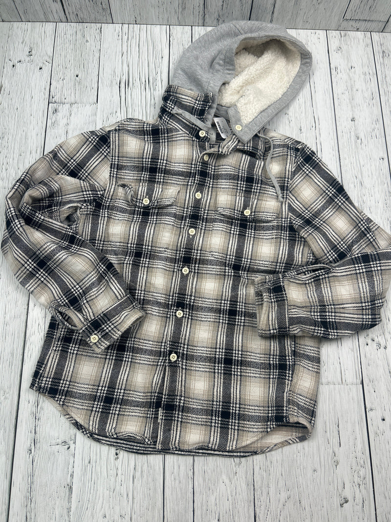 American Eagle plaid hooded flannel - His S