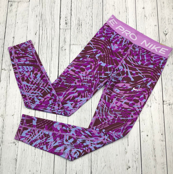 Nike pro purple patterned leggings - Girls 13/14