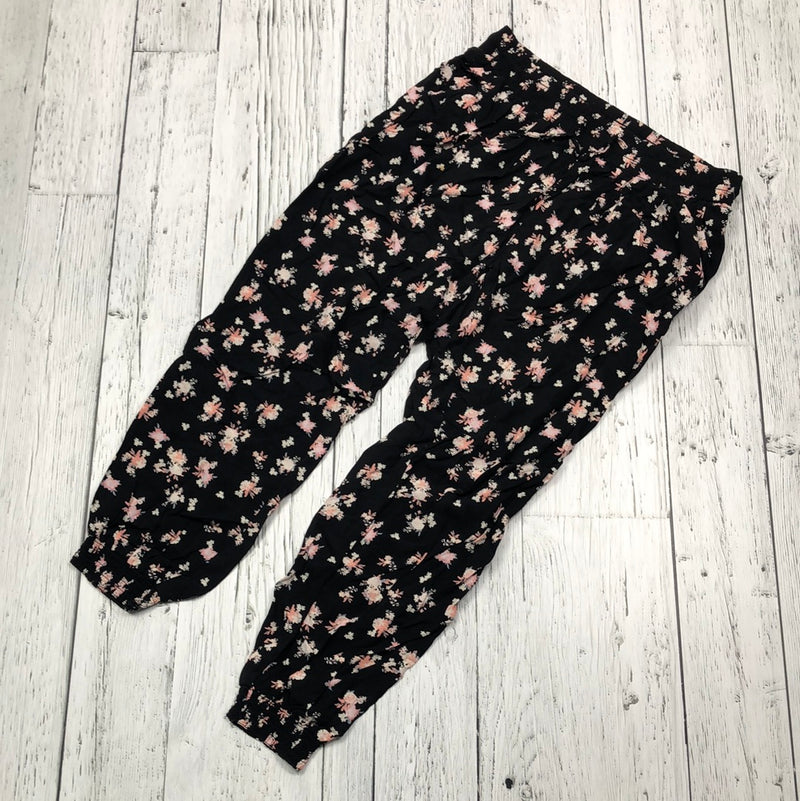 Garage black pink floral pants - Hers S