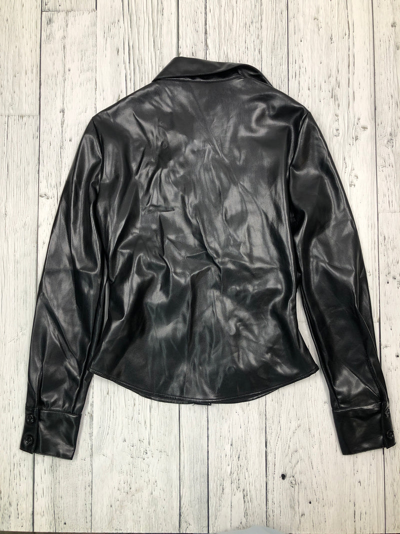 Zara black pleather shirt - Hers S