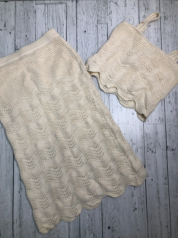 Rachel Zoe white knitted skirt/tank top set - Hers M