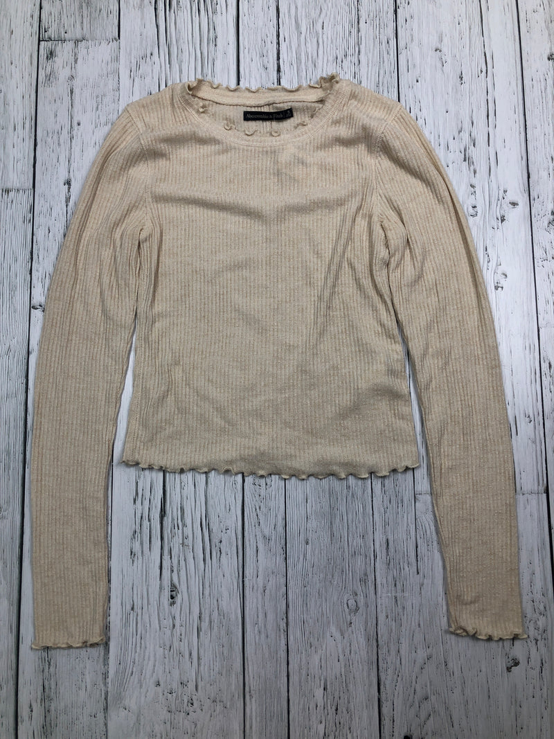 Abercrombie&Fitch beige long sleeve shirt - Hers S