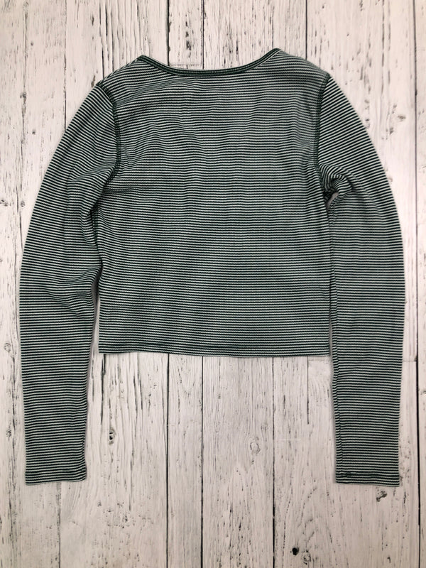 American Eagle green white striped shirt - Hers S