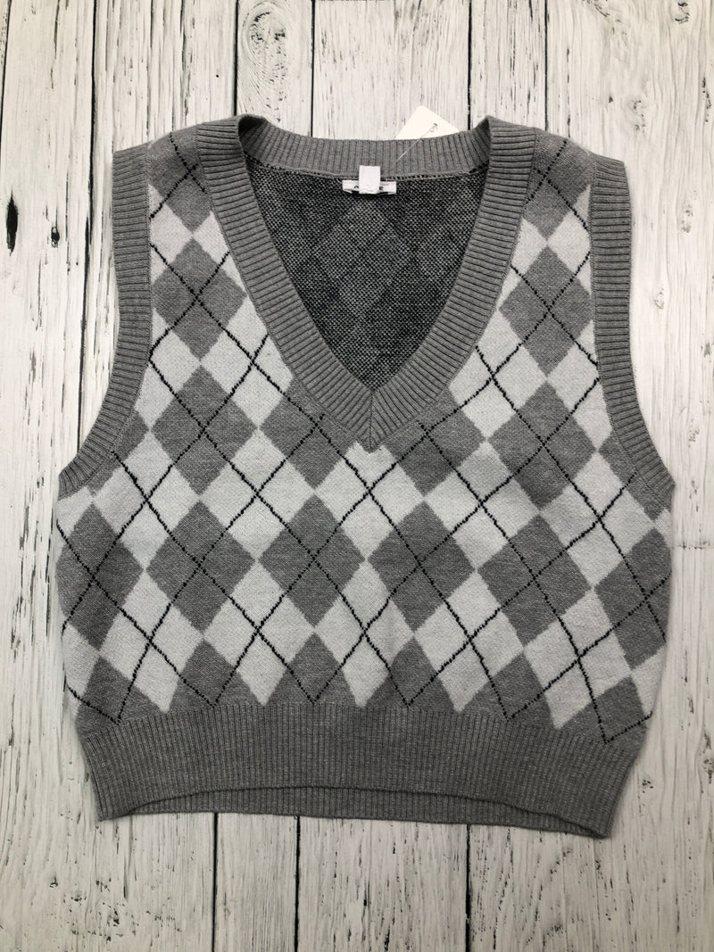 Garage grey white patterned sweater vest - Hers XS