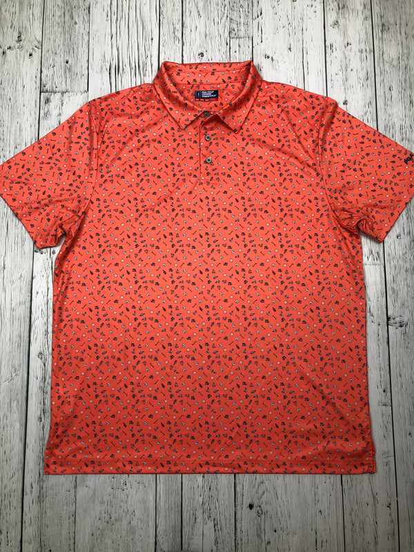 PGA golf orange patterned shirt - His 2XL