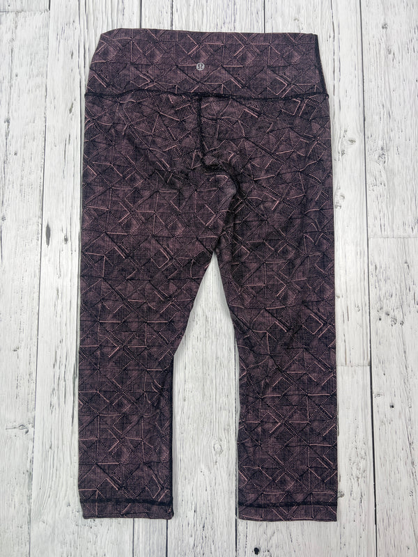 lululemon pink black patterned capris - Hers M/10