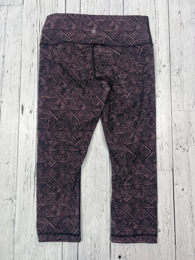 lululemon pink black patterned capris - Hers M/10