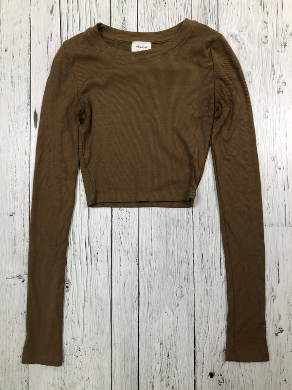 Wilfred Free Aritzia brown cropped shirt - Hers XXS