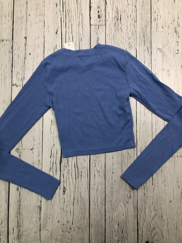 Garage blue crop long sleeve shirt - Hers XS