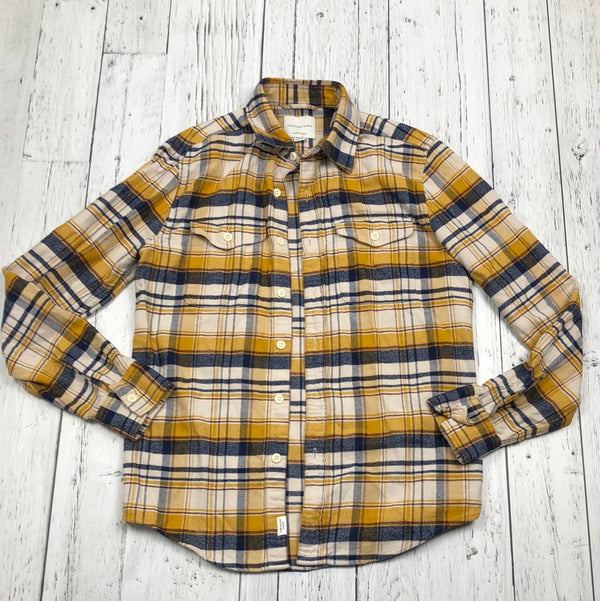 American Eagle Blue/Yellow Flannel Button Up Shirt - His XS