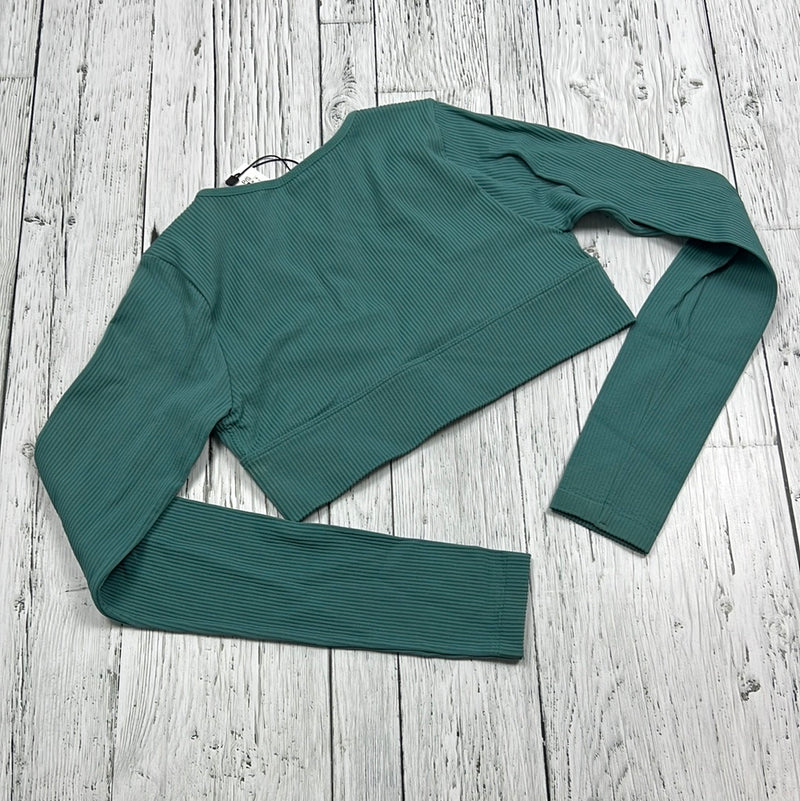 Garage green cropped long sleeve - Hers S