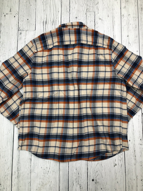 American Eagle brown blue plaid flannel - His XL