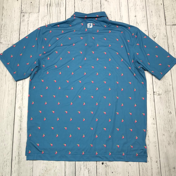 FJ blue patterned golf shirt - His XL