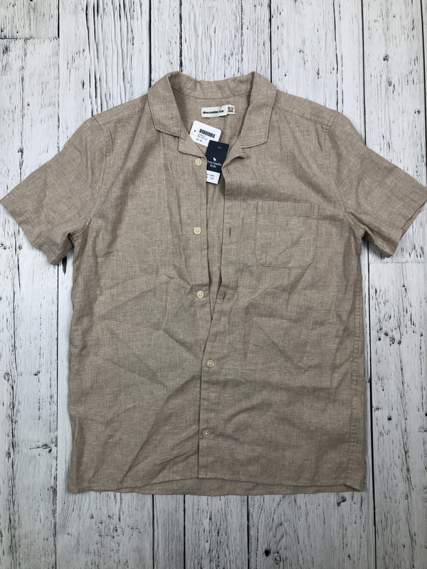 Abercrombie beige button up - Boys 14