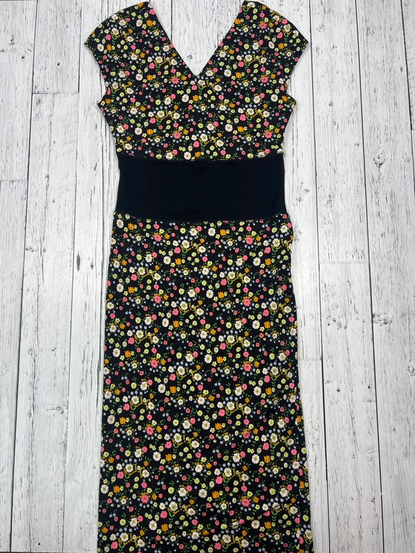 Tory Burch black yellow floral dress - Hers S