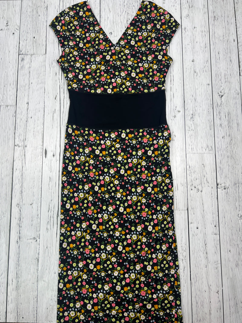 Tory Burch black yellow floral dress - Hers S