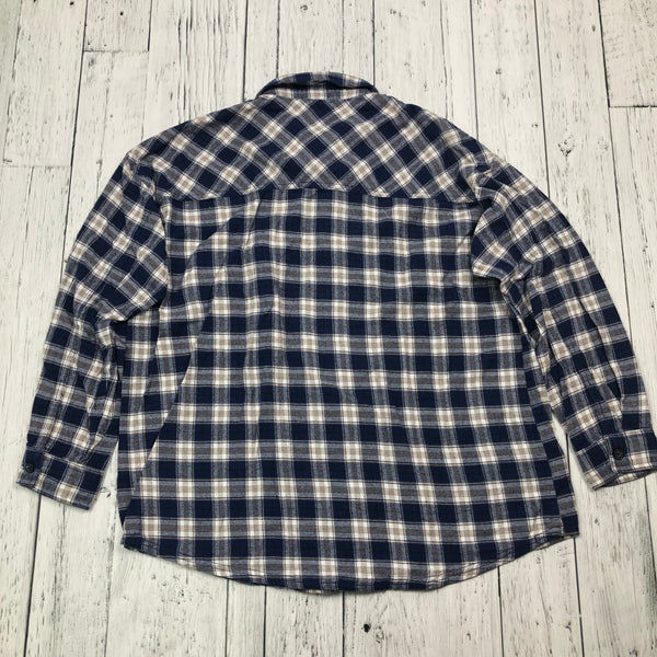 Garage Blue/White Flannel Button Up Shirt - Hers M-L