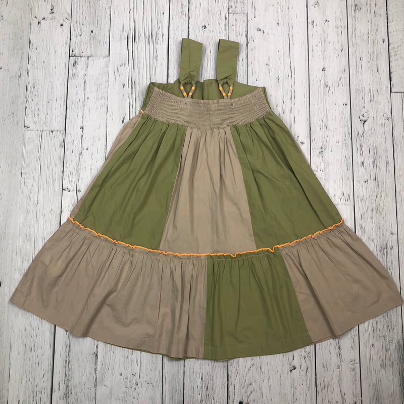 Zara Green/Khaki Embroidered Dress - Girls 10