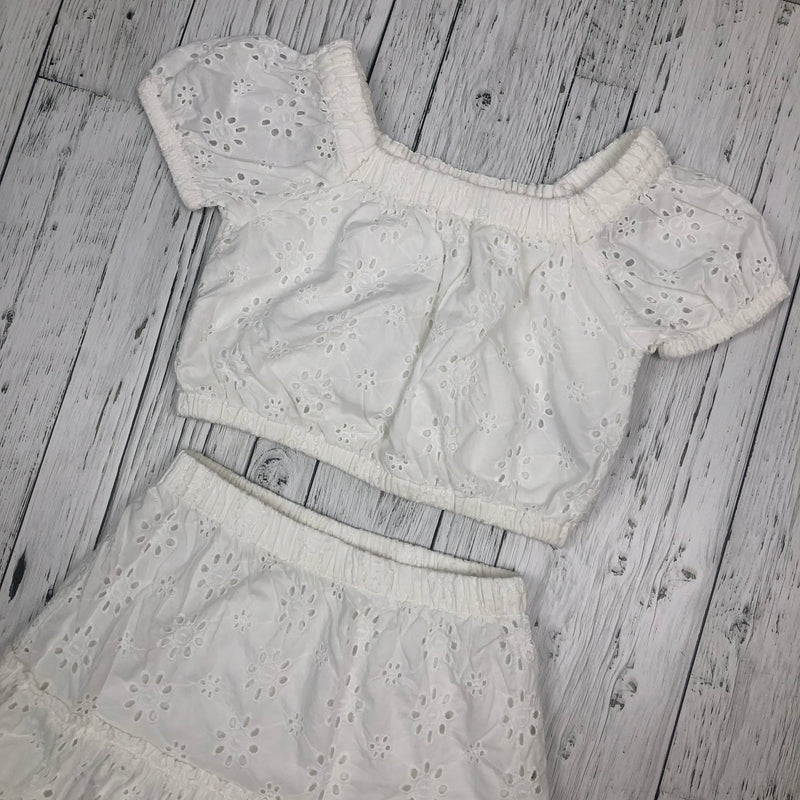 Gap White Embroidered Eyelet 2 Piece Skirt Set - Girls 8