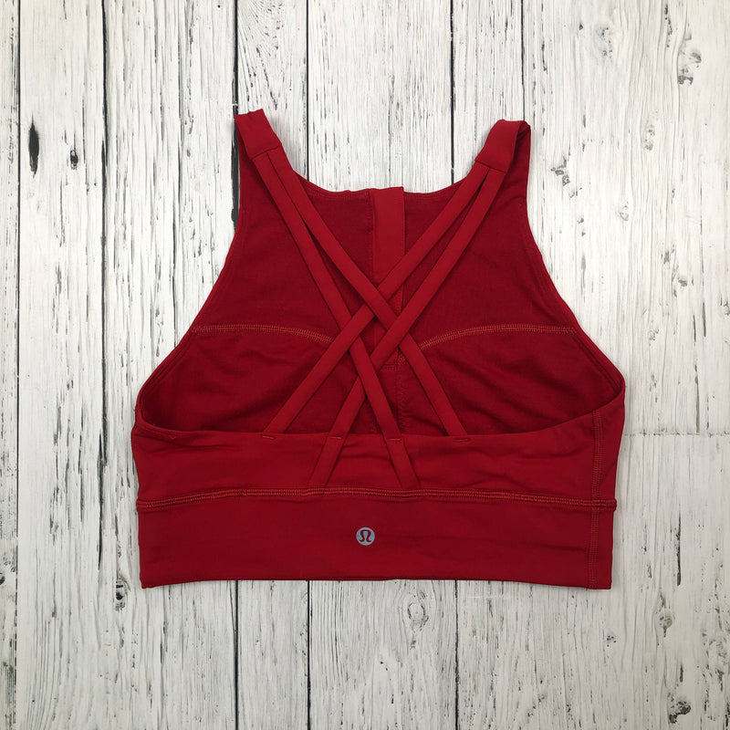 lululemon Red Energy High-Neck Longline Zip-Front Bra - Hers 6