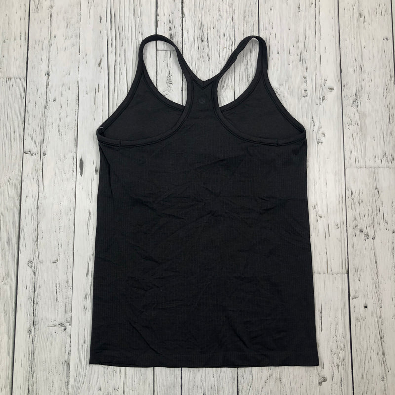 lululemon Black Ribbed Sports Bra Tank Top - Hers 10