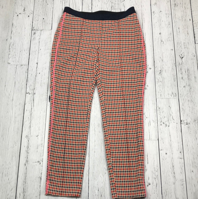 Marccain Sports Leggings Orange/Navy checkered with Pink stitching on the sides - Hers N4/10