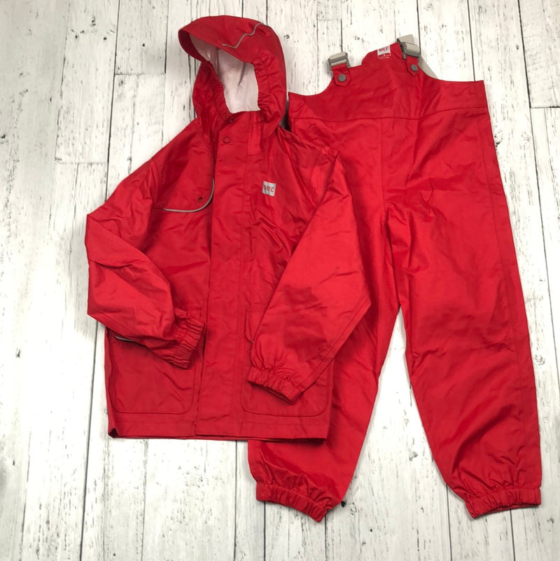 MEC red rain jacket and sleeveless rain suit set - Boys 8