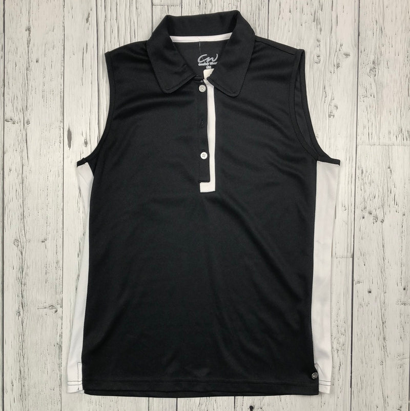 Cracked wheat white black golf tank top - Hers M