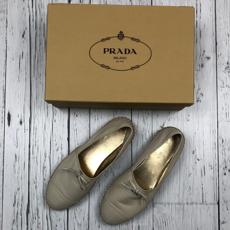 Prada Espadrilles Beige Leather Shoes - Hers 9