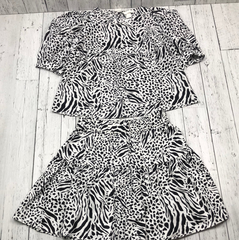 H&M Zebra Print Shirt and Skirt Set - Hers M