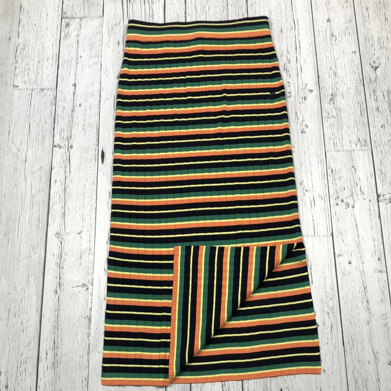 Sweaty Betty navy/green/yellow/orange striped pencil skirt - Hers M