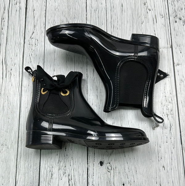 LemonJelly Black Shiny Rubber Boots - Hers 7