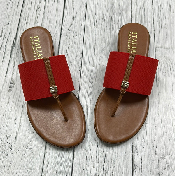 Italian Shoemakers Red/Brown leather Sandals - Hers 8